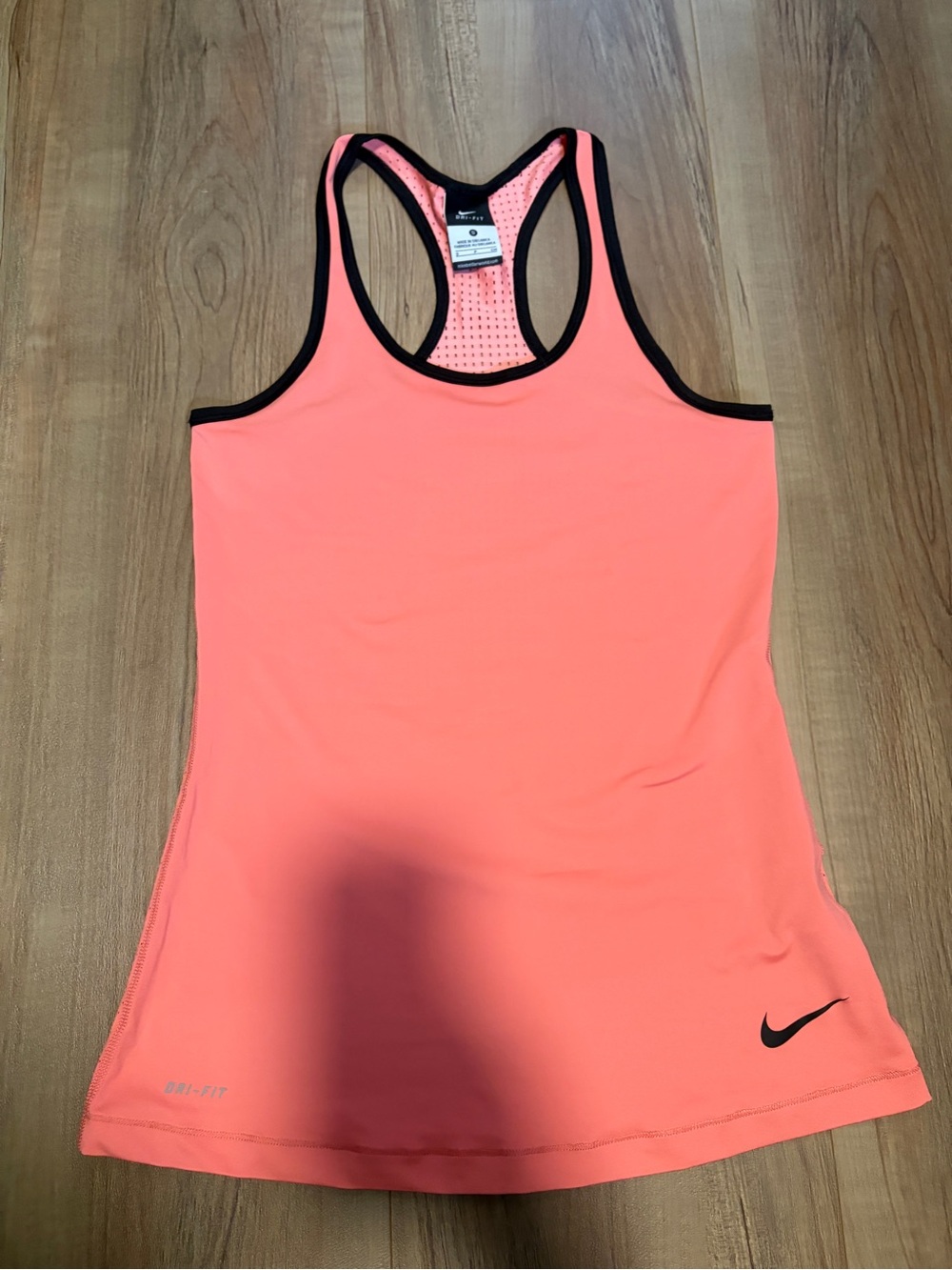 Nike Women’s Coral Racerback Tank with Black Trim